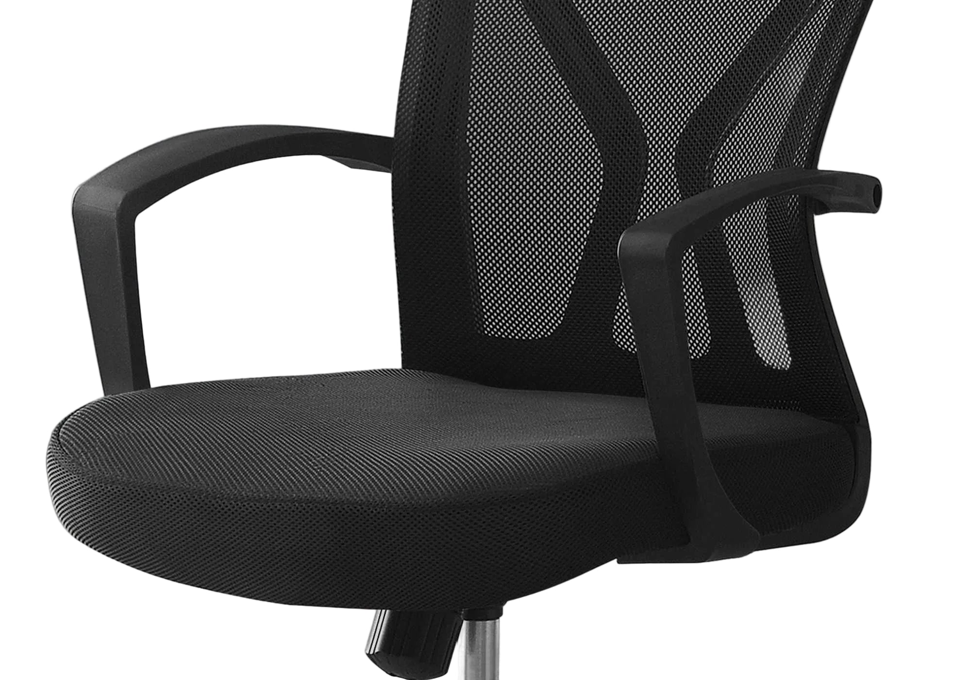 CHAISE DE BUREAU - BASE NOIRE / CHROMÉE SUR ROULETTES