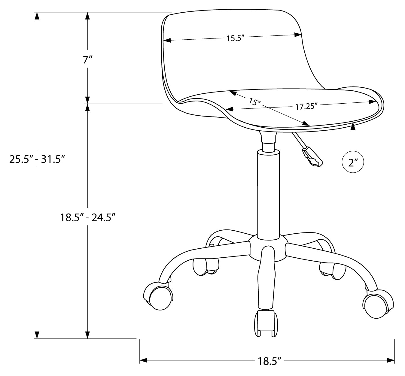 CHAISE DE BUREAU - BLANC JUVENILE / MULTI-POSITIONS