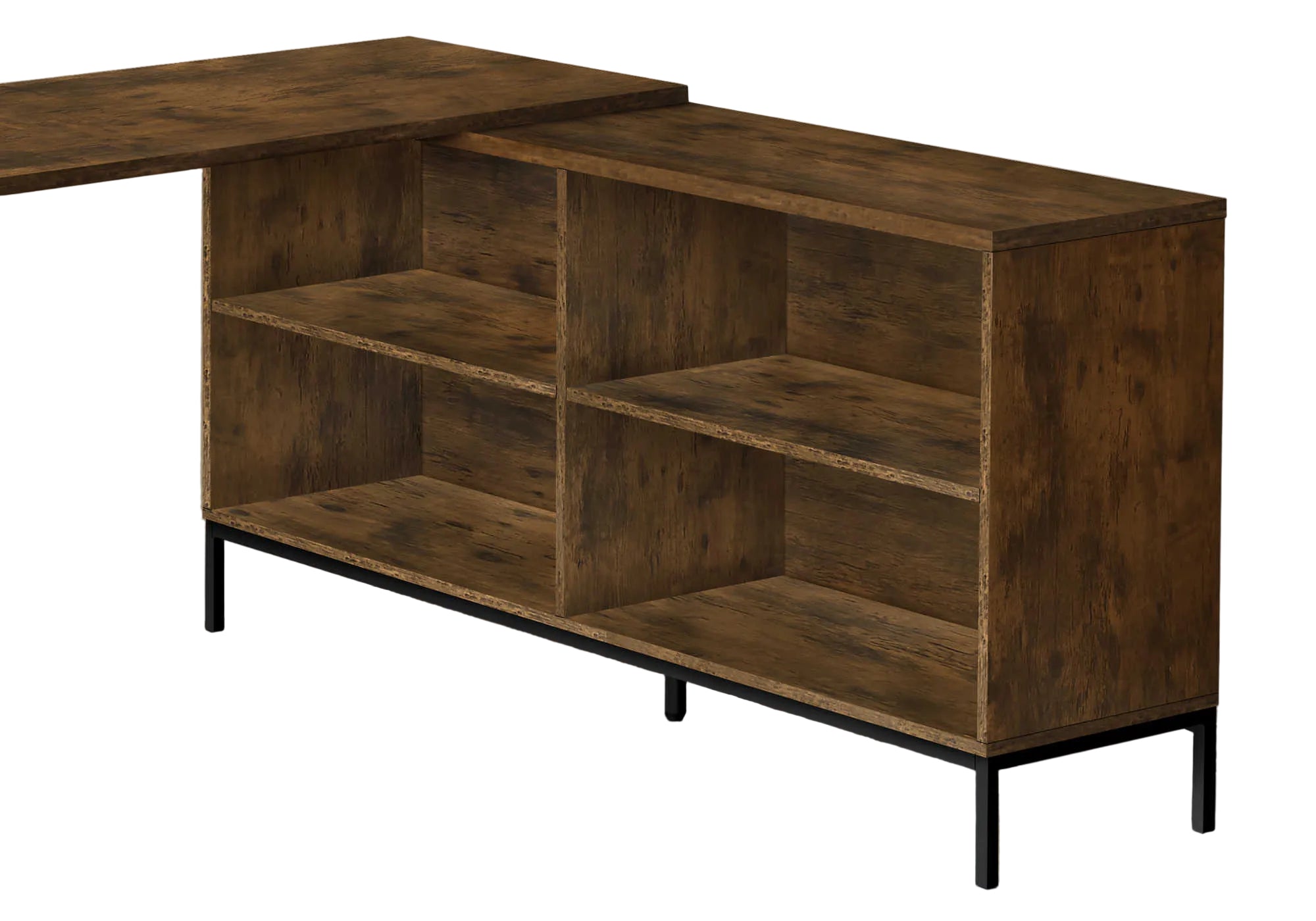 COMPUTER DESK - 60"L / RUSTIC BROWN L-SHAPED CORNER