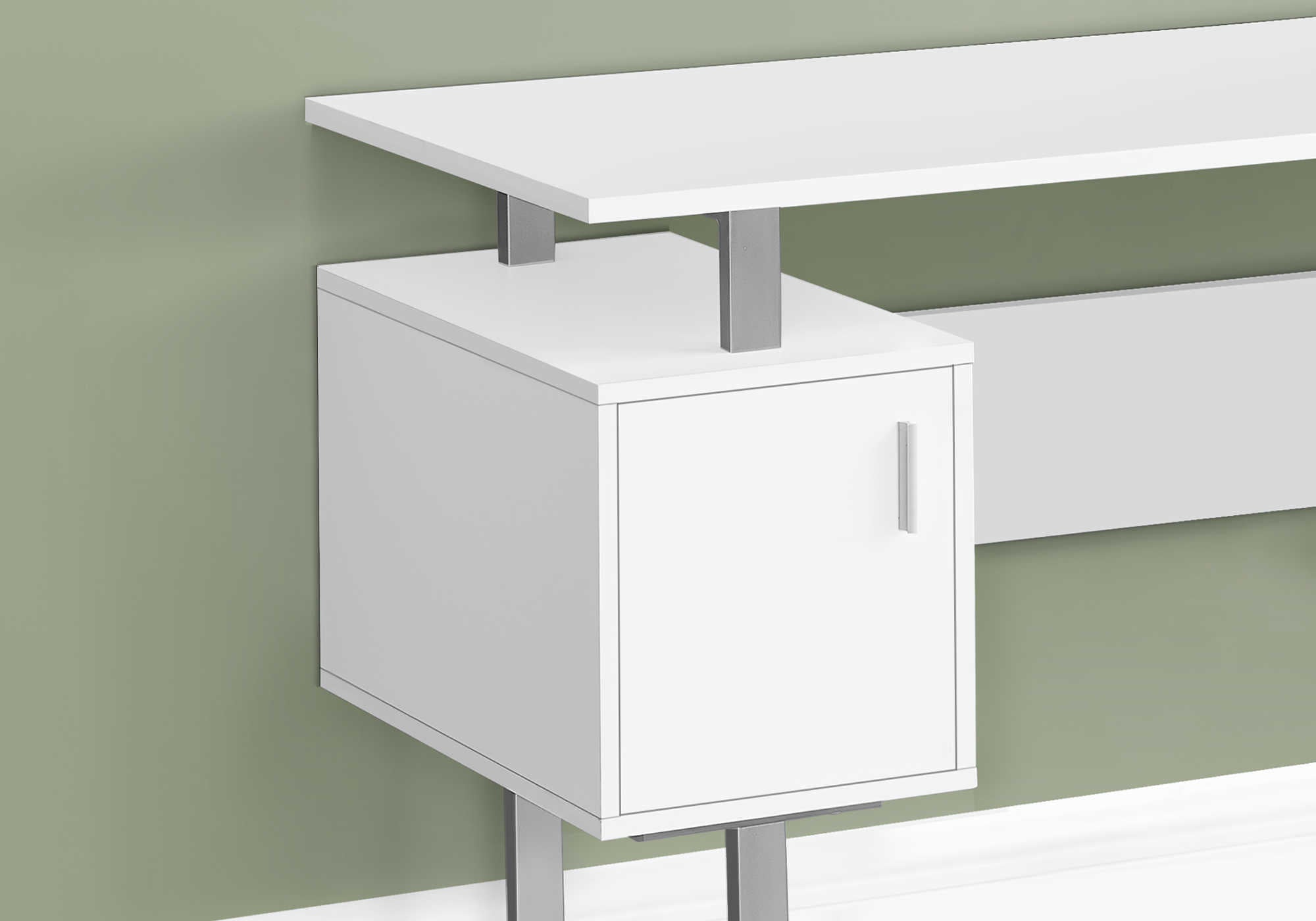 COMPUTER DESK - 48"L / WHITE / SILVER METAL