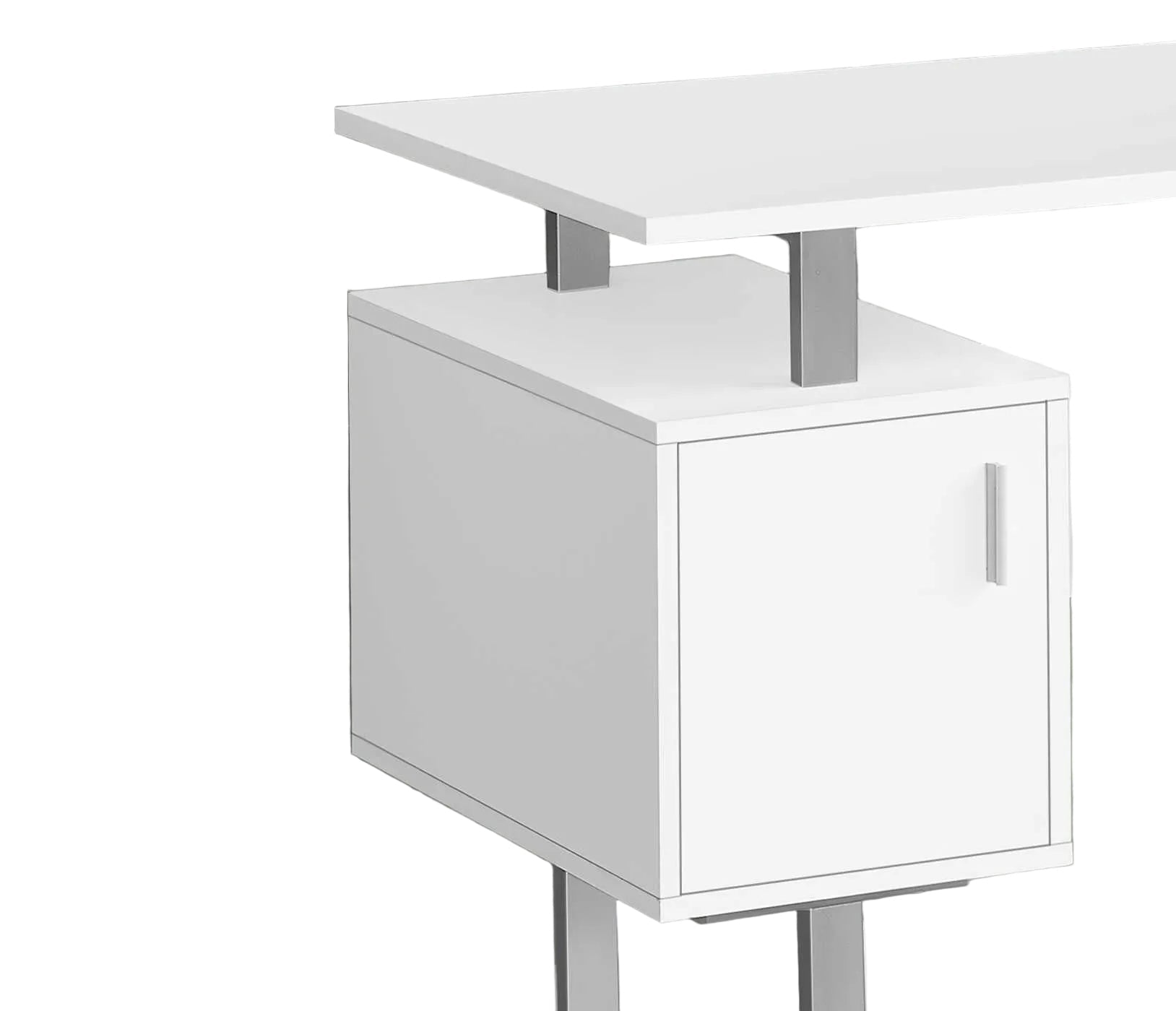 COMPUTER DESK - 48"L / WHITE / SILVER METAL