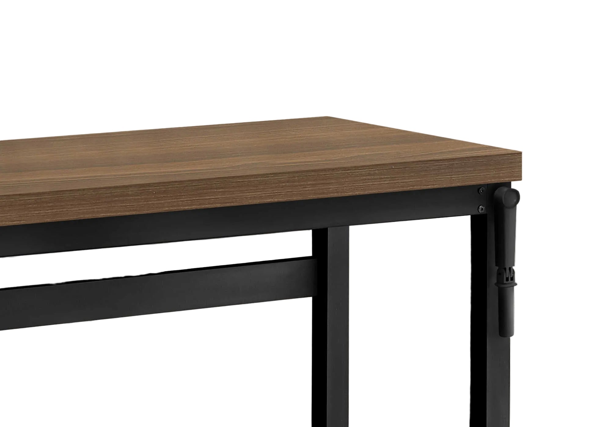 COMPUTER DESK - 48"L / WALNUT / ADJ.HEIGHT/ BLACK METAL