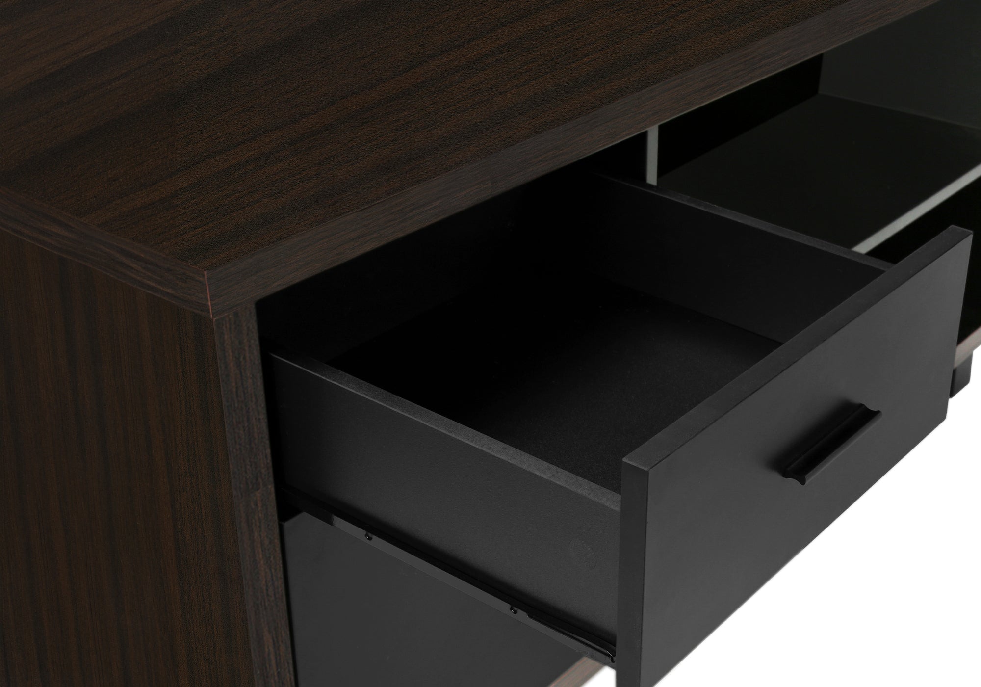 COMPUTER DESK - 72"L ESPRESSO / BLACK EXECUTIVE CORNER