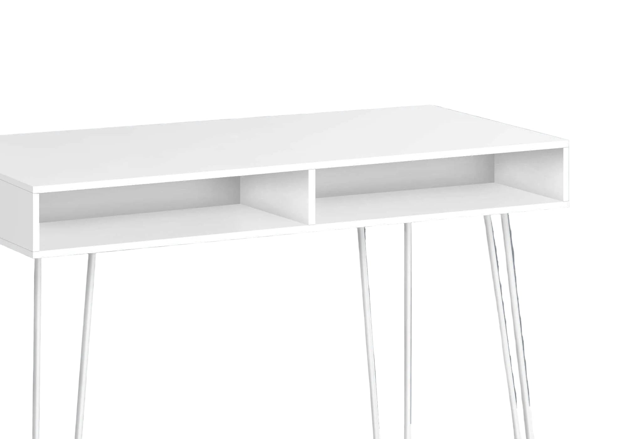 BUREAU D'ORDINATEUR - 40"L / BLANC / MÉTAL BLANC
