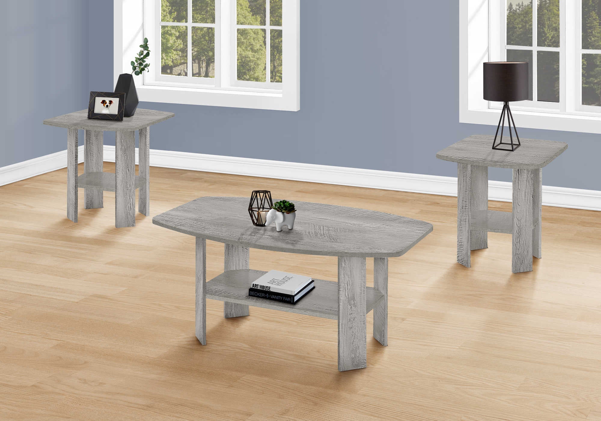 TABLE SET - 3PCS SET / INDUSTRIAL GREY