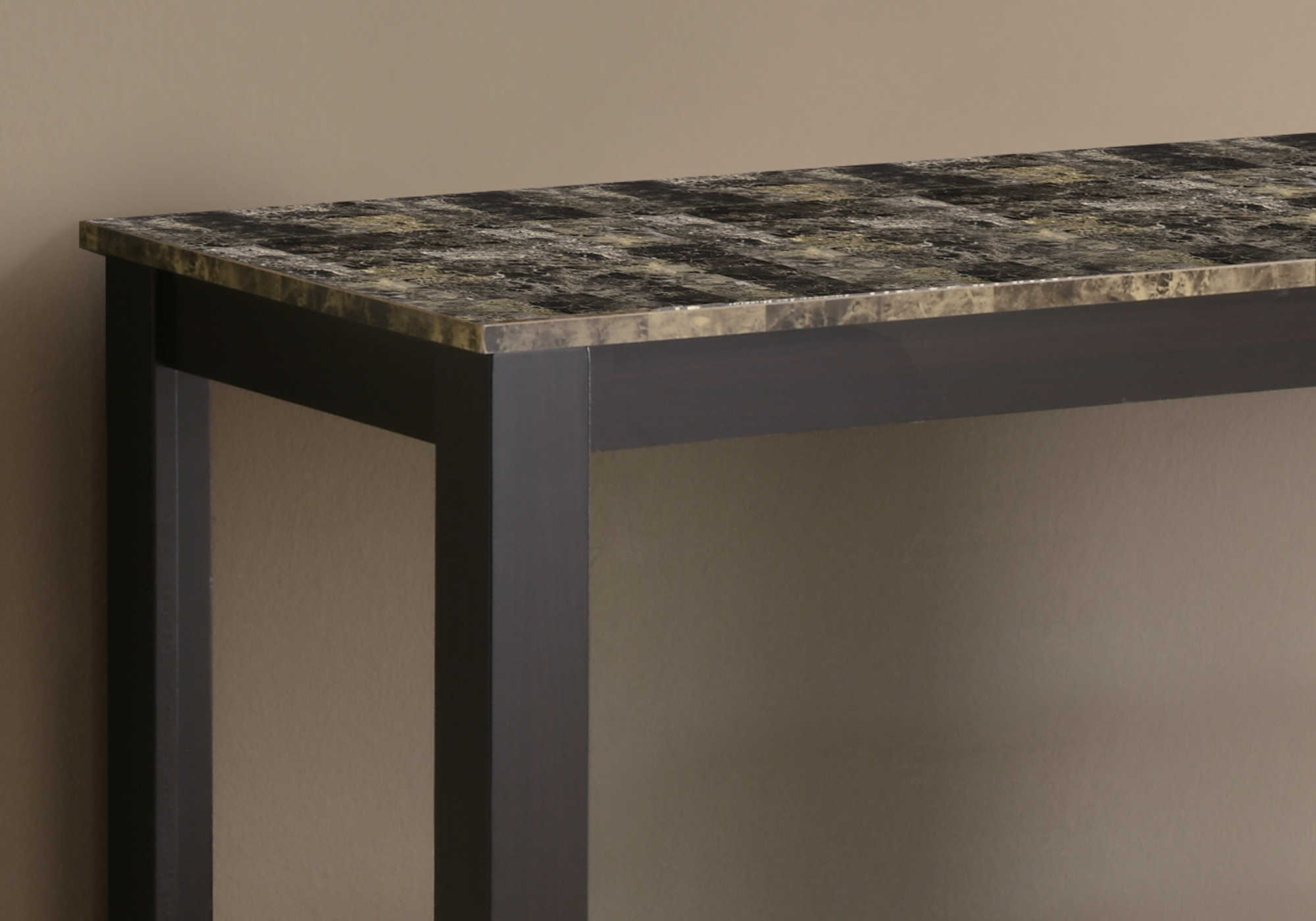 TABLE D'APPOINT - 44"L / PLATEAU EN MARBRE ESPRESSO
