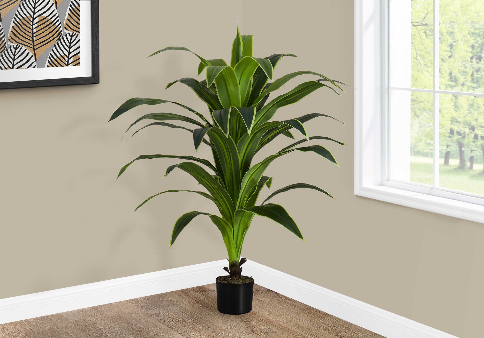 PLANTE ARTIFICIELLE - 120 cm H / DRACAENA D'INTÉRIEUR EN POT DE 12,7 cm