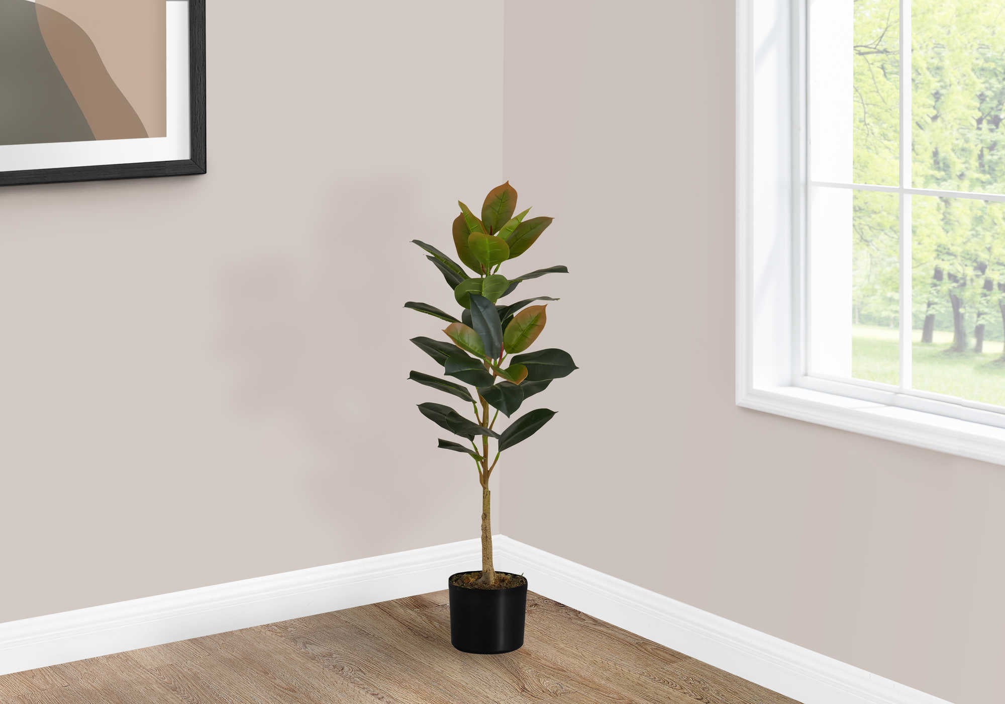 ARTIFICIAL PLANT - 40"H / INDOOR RUBBER TREE IN A 5" POT
