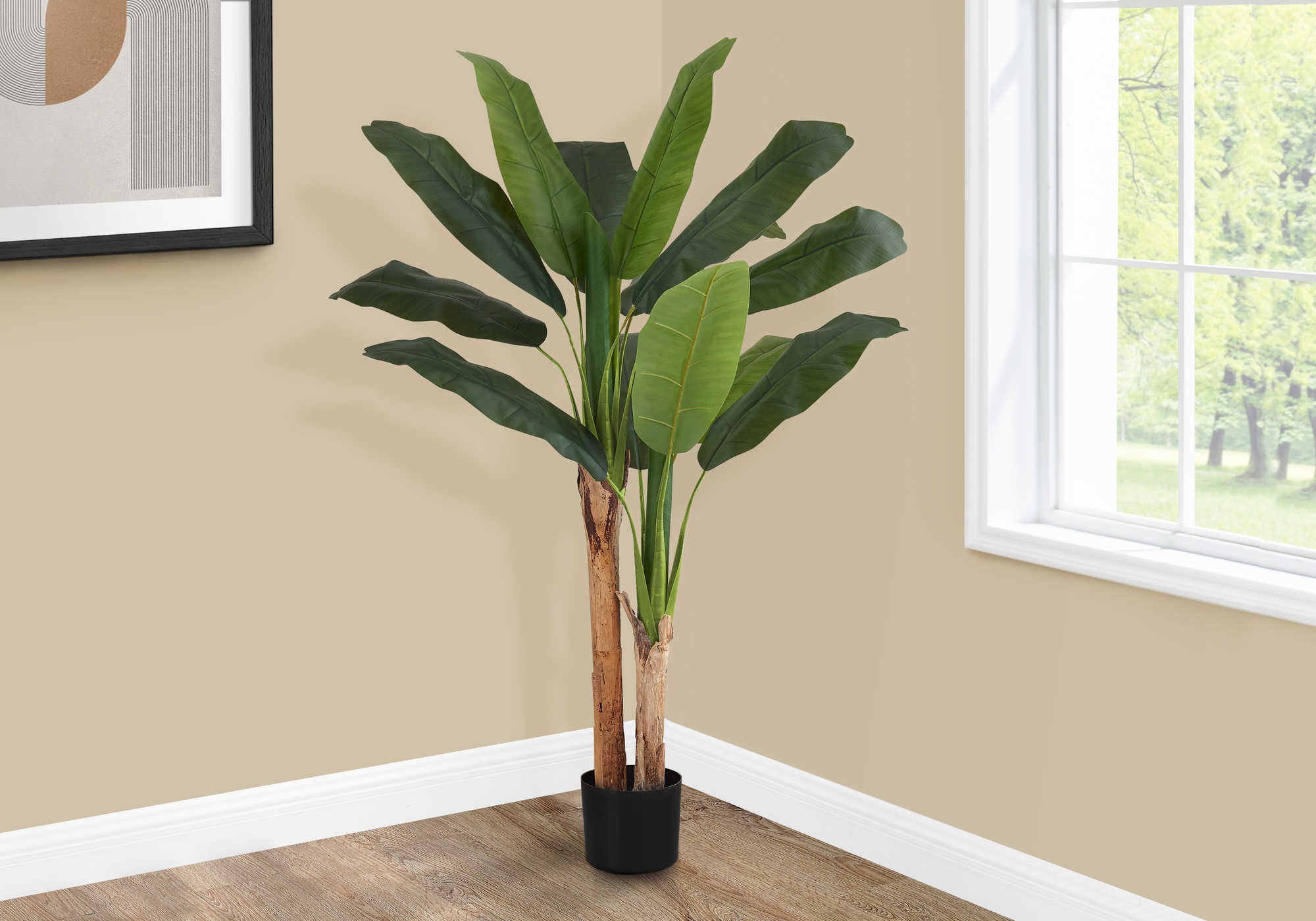 ARTIFICIAL PLANT - 55"H / INDOOR BANANA TREE IN A 6" POT