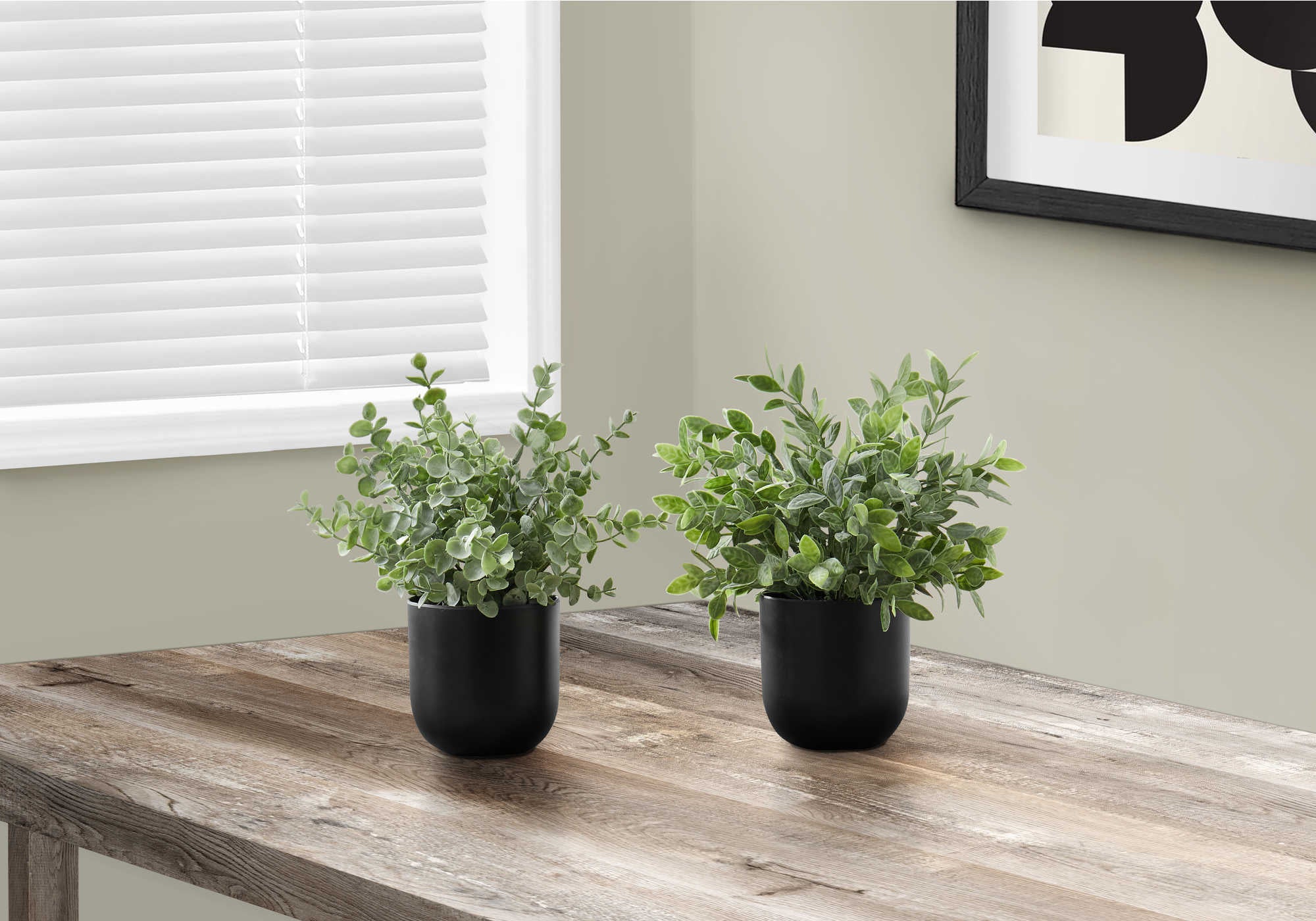 ARTIFICIAL PLANT - 2PCS / 11"H EUCALYPTUS/ GRASS / 5" POT