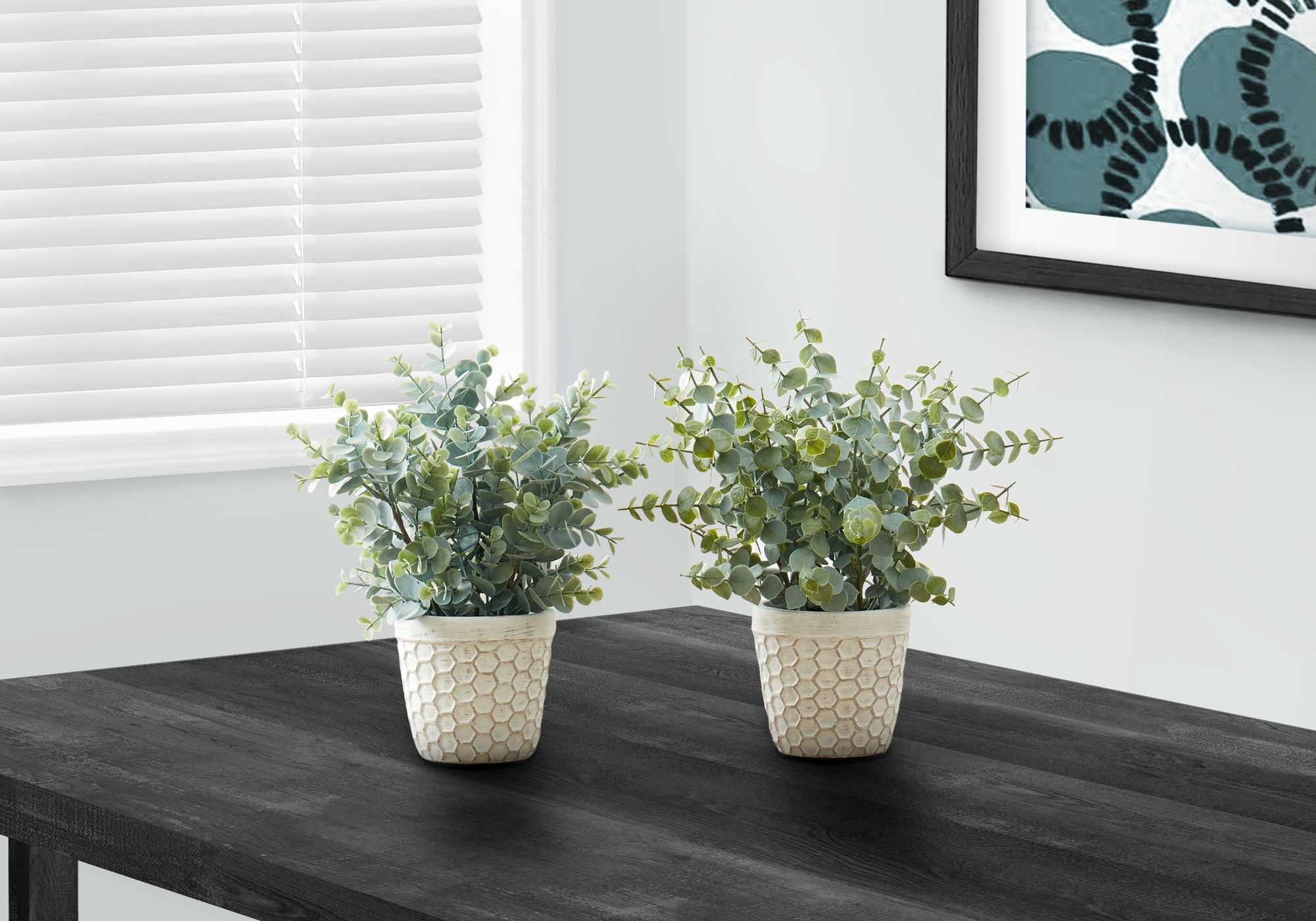 ARTIFICIAL PLANT - 2PCS / 13"H EUCALYPTUS/ GRASS/ 4" POT
