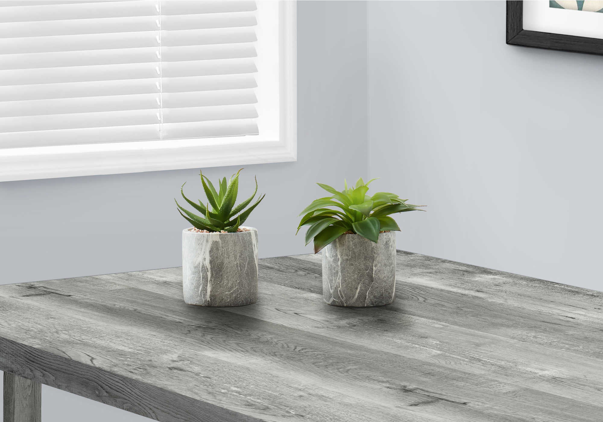 ARTIFICIAL PLANT - 2PCS / 7"H SUCCULENT IN 4" CEMENT POT
