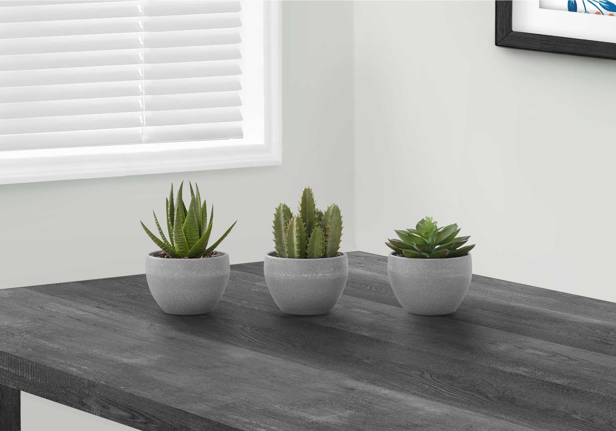 ARTIFICIAL PLANT - 3PCS / 6"H SUCCULENT IN A 3" GREY POT