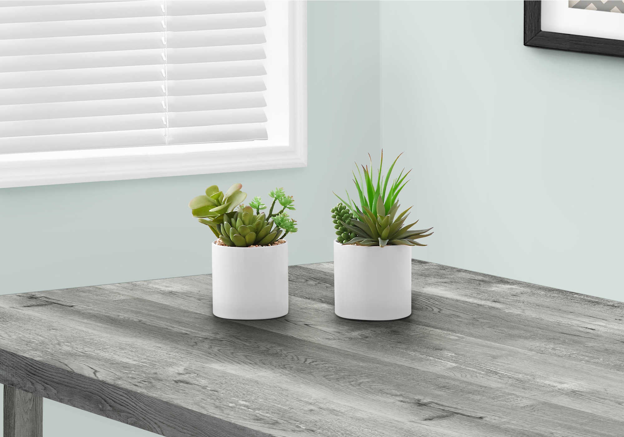 PLANTES ARTIFICIELLES - 2 PIÈCES / 7"H SUCCULENTES DANS UN POT EN CÉRAMIQUE DE 3"