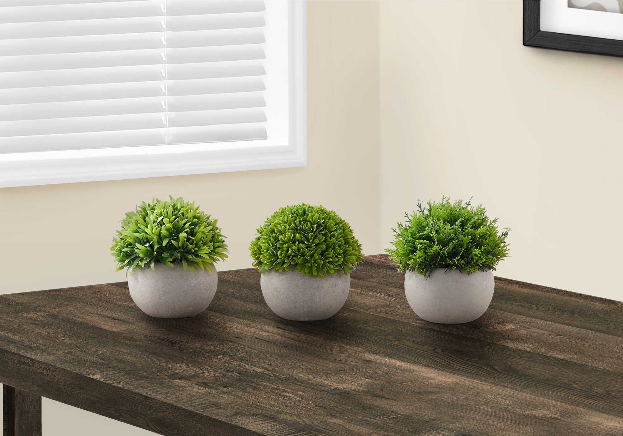 ARTIFICIAL PLANT - 3PCS / 5"H GRASS IN A 3" GREY POT