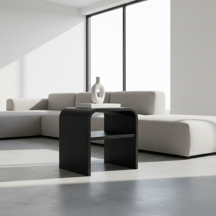 JEFFREY End Table GY-ET-CC01 Black Ash veneer finish