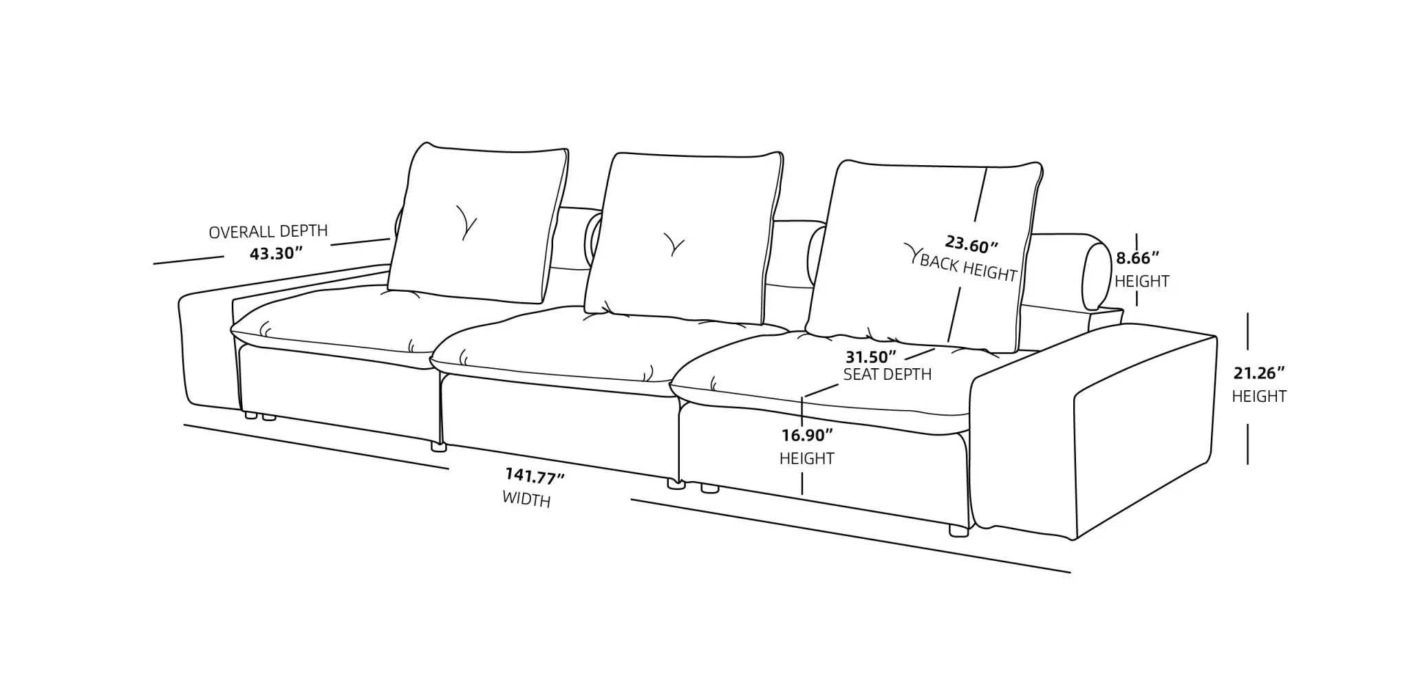 Sky Cloud Deluxe Adjustable Sectional Sofa