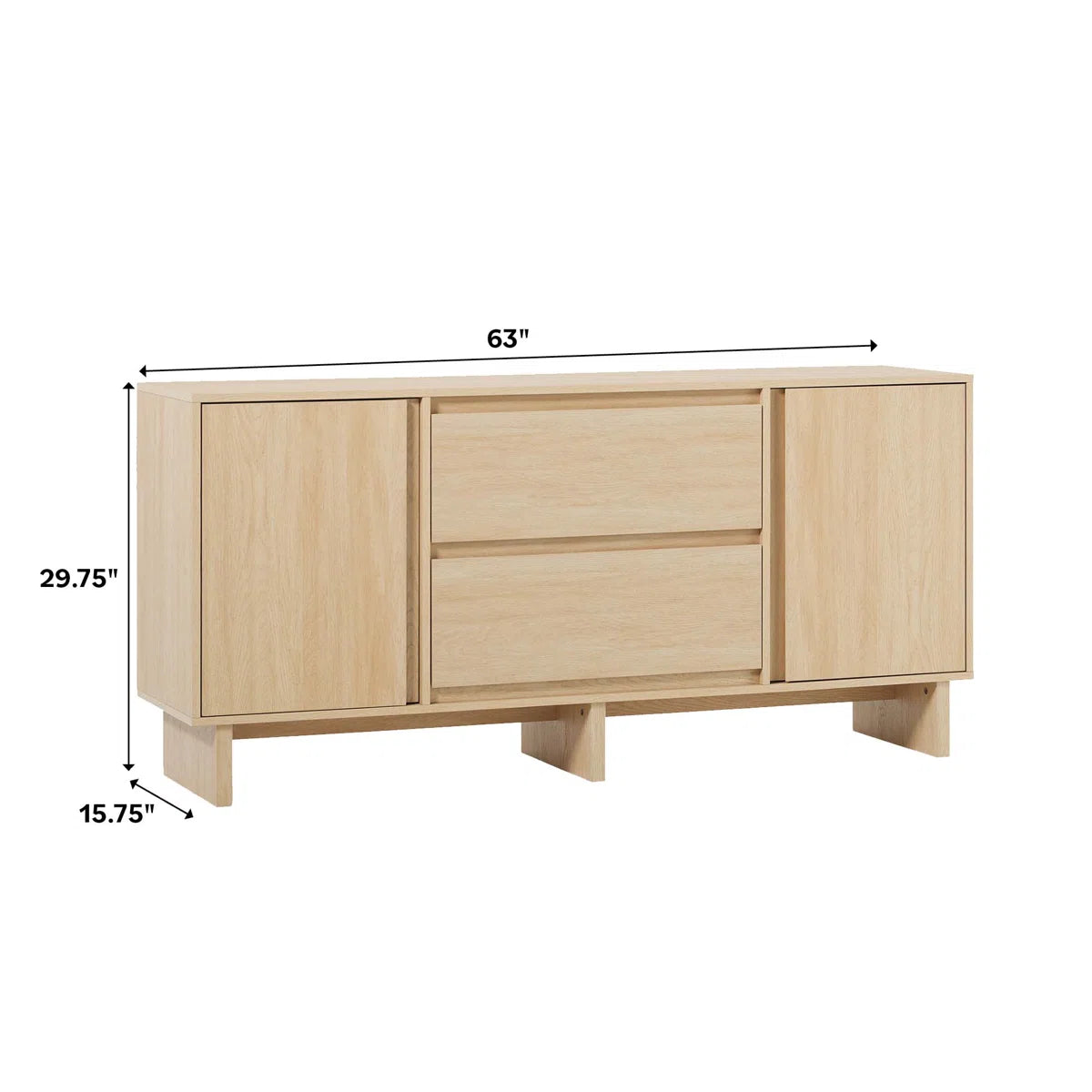 Buffet moderne en chêne côtier Alana