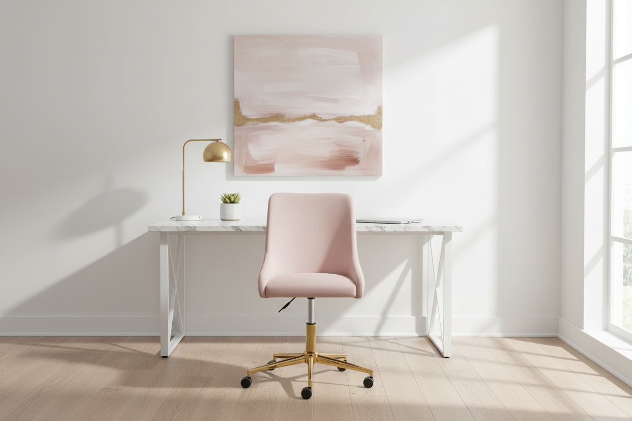 VICTORIA OFFICE CHAIR GY-OC-Z020 Taupe Velvet Gold Legs