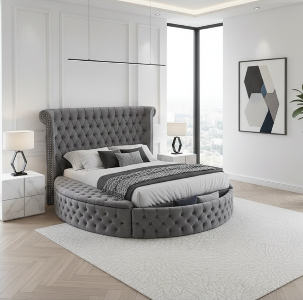Lit Queen Size gris IF-5770
