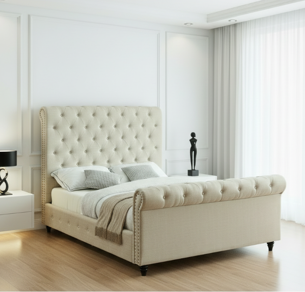 IF-5757- Beige Queen Bed