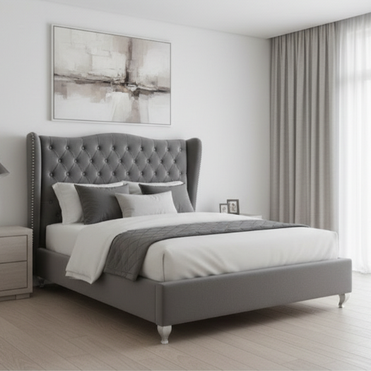 Lit Queen Size gris IF-5520