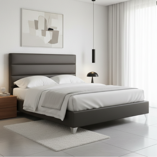 Lit Queen Size en PU gris IF-5236