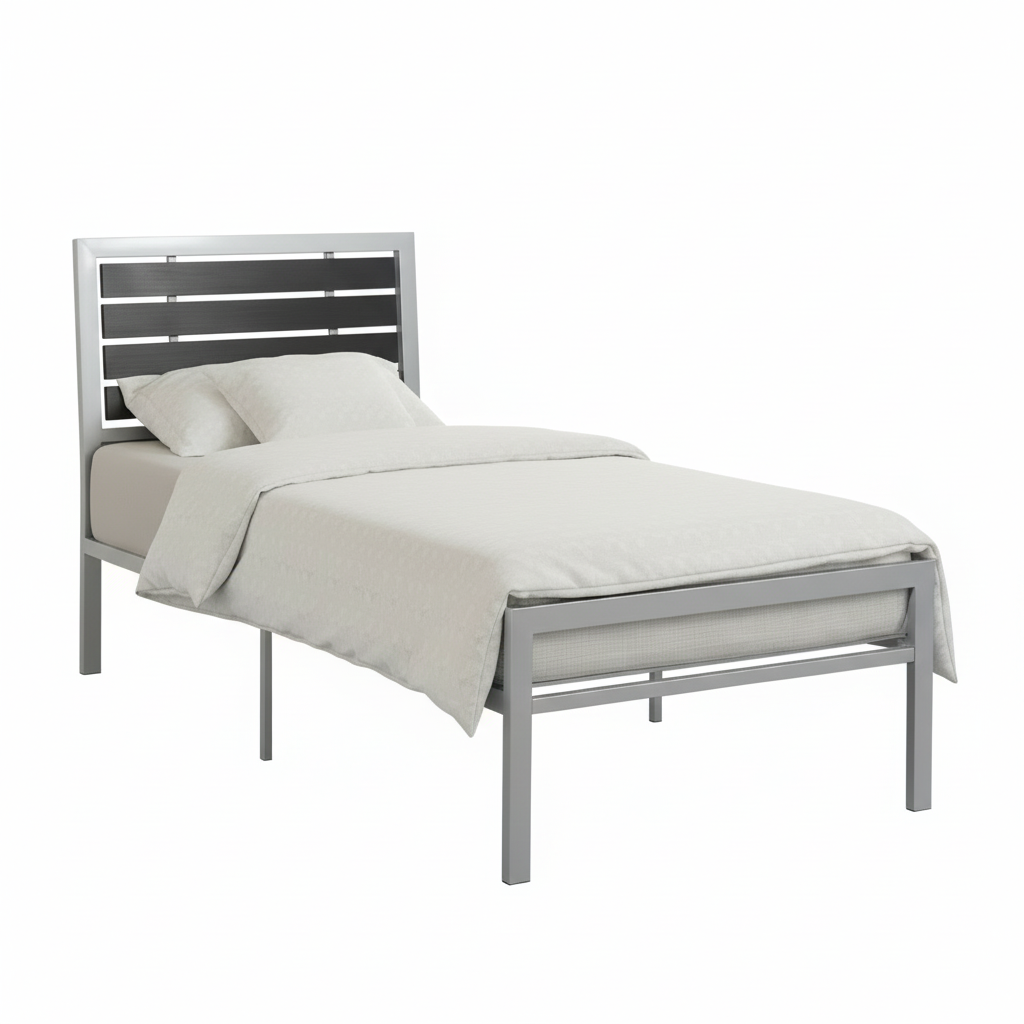 Lit IF-112 avec cadre en métal argenté