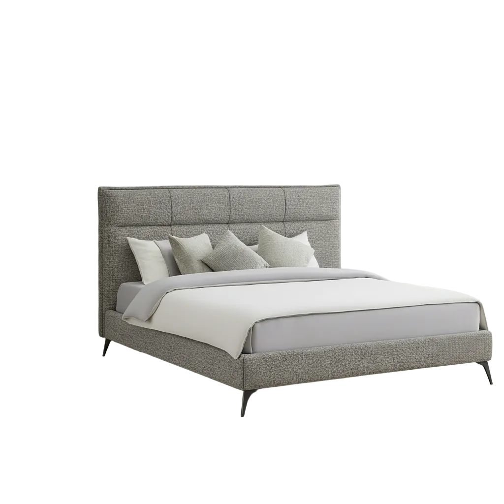Lit en tissu gris doux au toucher IF 5935