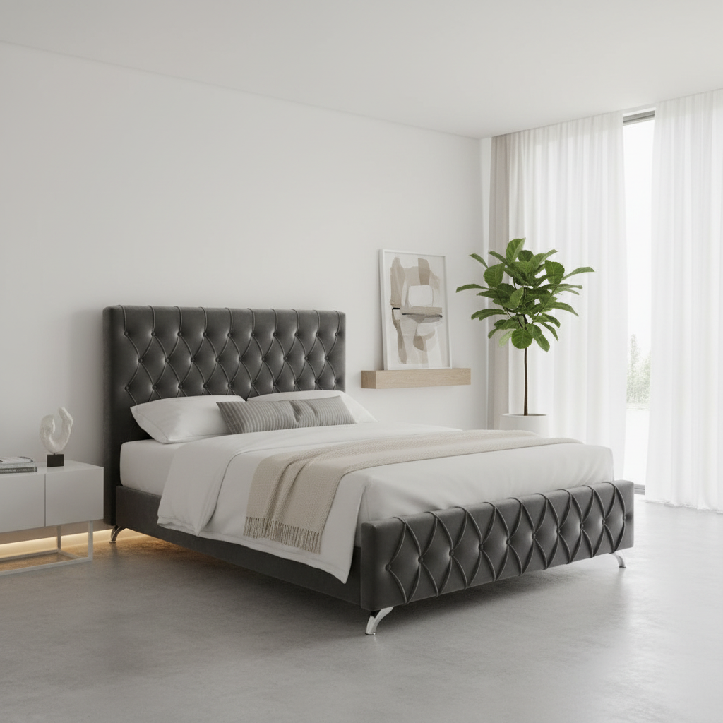 Lit Queen Size gris IF-5670