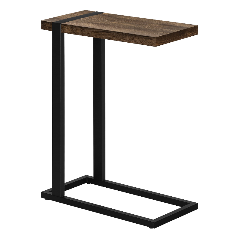 TABLE D'APPOINT - ASPECT BOIS RÉCUPÉRÉ MARRON / MÉTAL NOIR