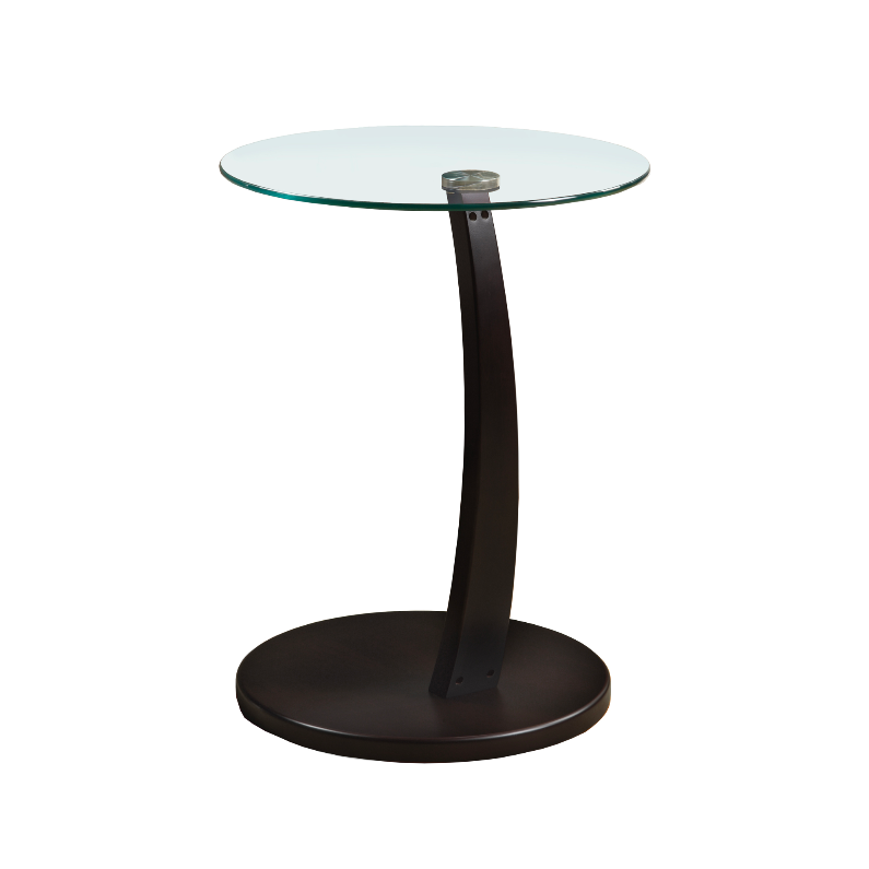 TABLE D'APPOINT - ESPRESSO BOIS COURBÉ AVEC VERRE TREMPÉ