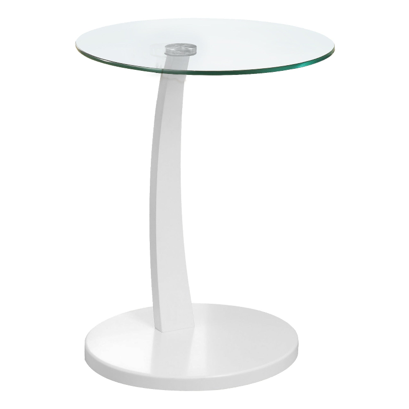 TABLE D'APPOINT - ESPRESSO BOIS COURBÉ AVEC VERRE TREMPÉ