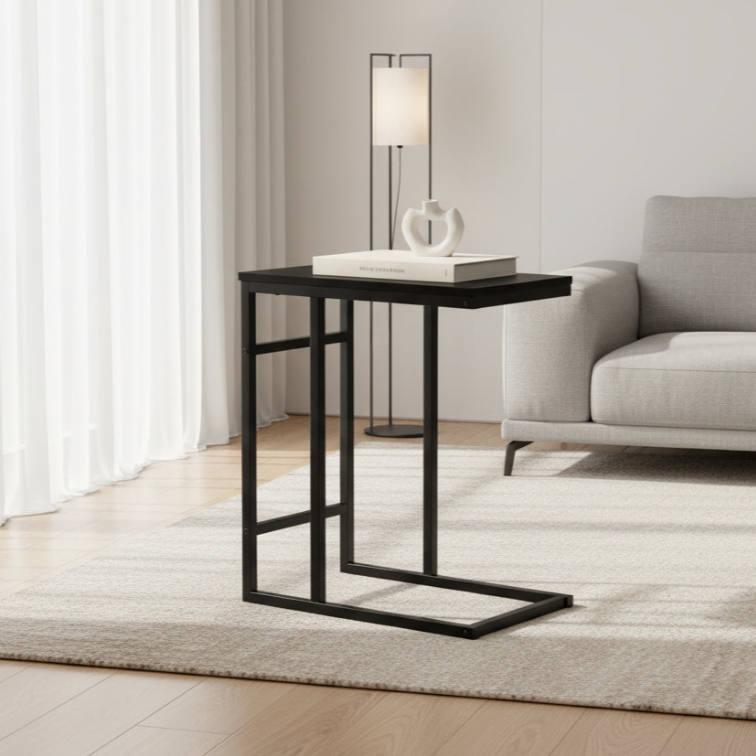 TABLE D'APPOINT - 24"H / NOIR / MÉTAL NOIR
