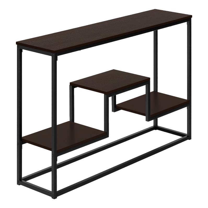 ACCENT TABLE - 48"L / BLACK MARBLE / BLACK METAL CONSOLE