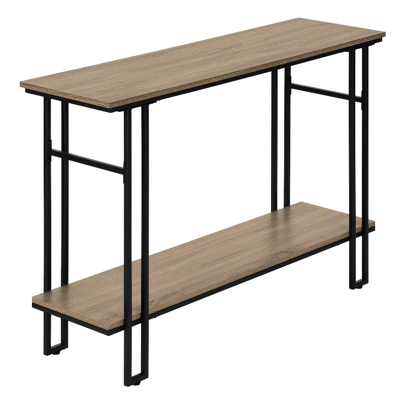 ACCENT TABLE - 48"L / GREY / BLACK METAL HALL CONSOLE