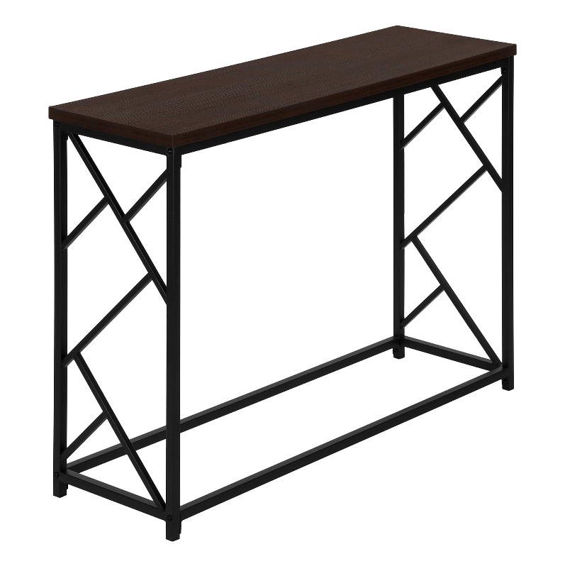 TABLE D'APPOINT - 44"L / CONSOLE D'ENTRÉE EN MÉTAL GRIS / NOIR