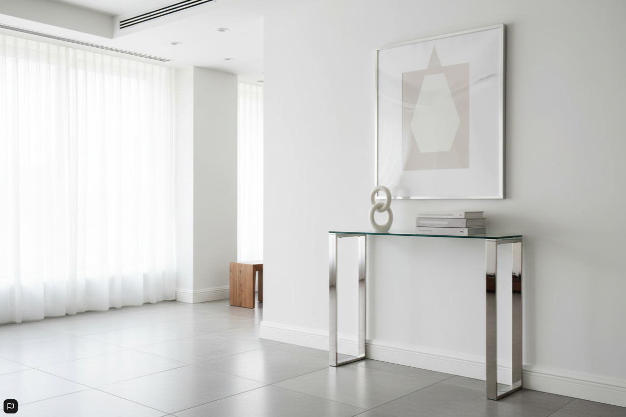 Console/bureau Zevon en argent