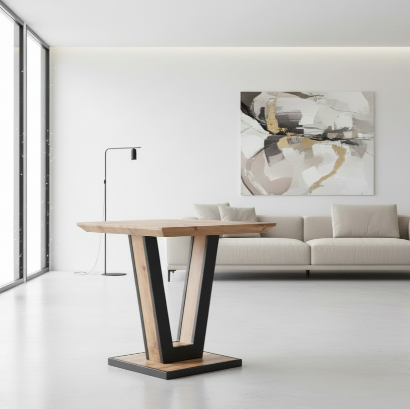 Forna Console Table in Natural and Black