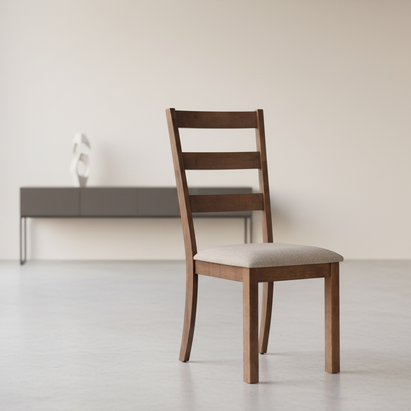 Chaises de salle à manger - 2 pièces / 40"H Noyer brun / Tissu beige