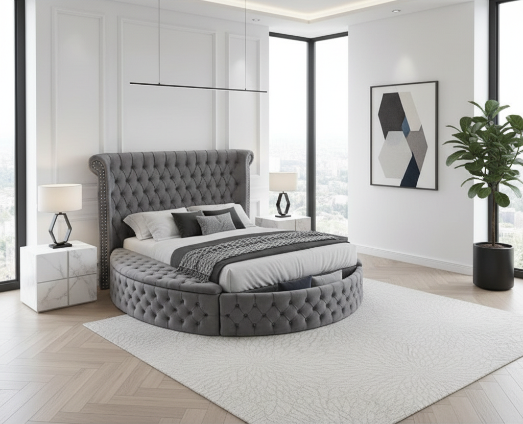 Lit Queen Size gris IF-5770