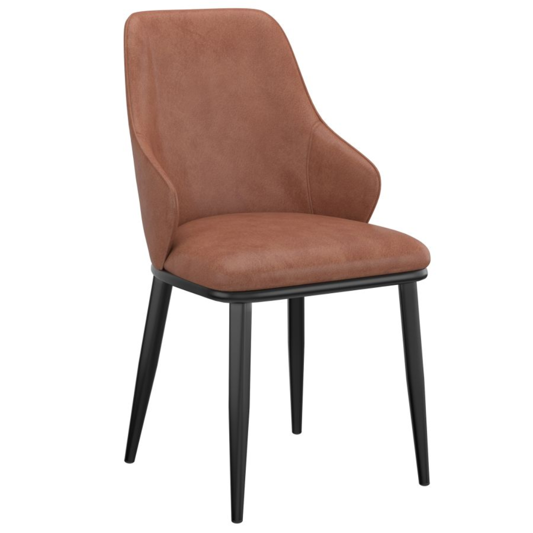 Chaises de salle à manger Kash, lot de 2, en tissu beige et noir