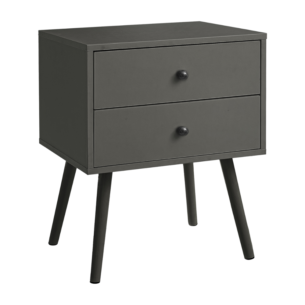 TABLE D'APPOINT - 24"H / TABLE D'APPOINT BLANCHE AVEC 2 TIROIRS