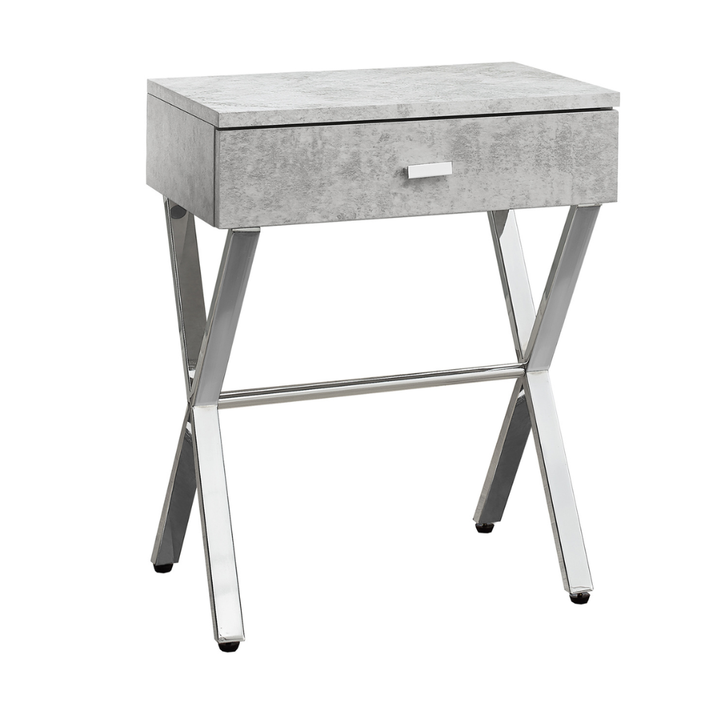 24" Accent Table, Reclaimed Wood Top with Black Metal Frame