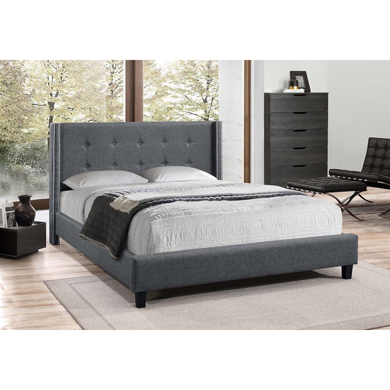 IF-5435 Dark Grey Double Bed