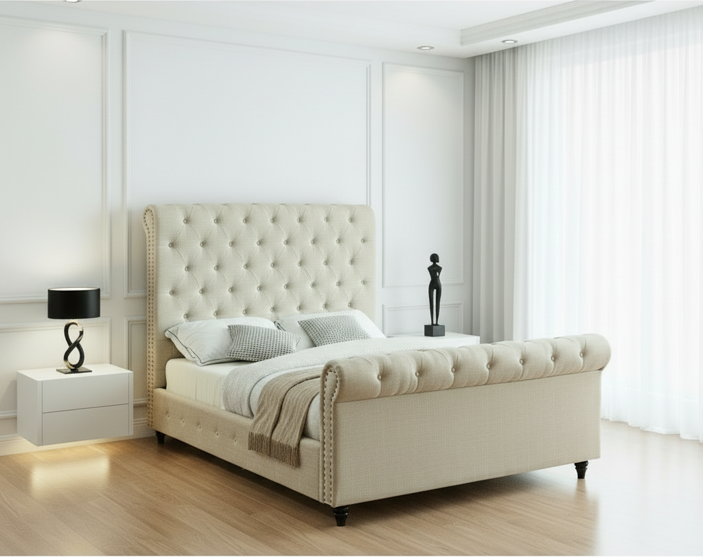 IF-5757- Beige Queen Bed