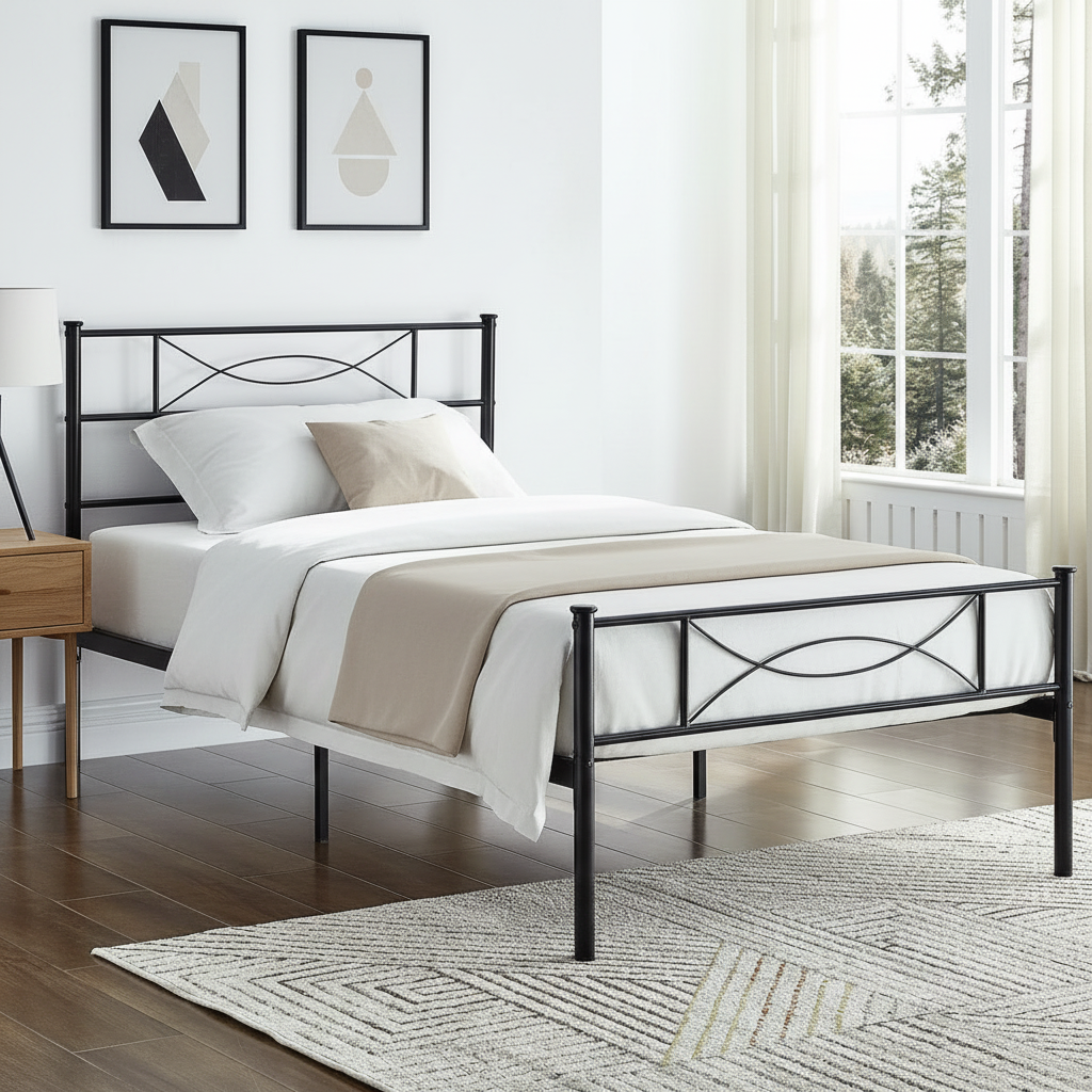 Lit simple noir IF-154B