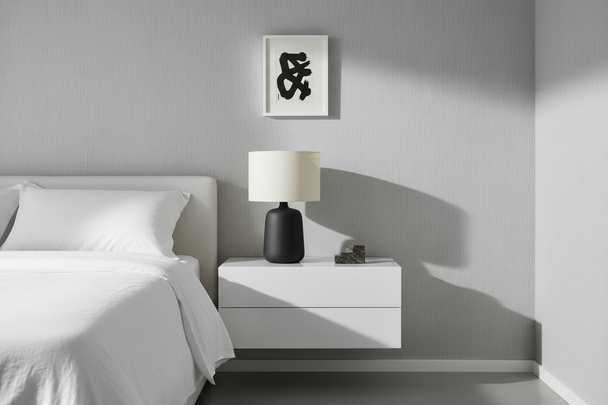 ÉCLAIRAGE - LAMPE DE TABLE 24"H EN CÉRAMIQUE NOIRE ABAT-JOUR BEIGE