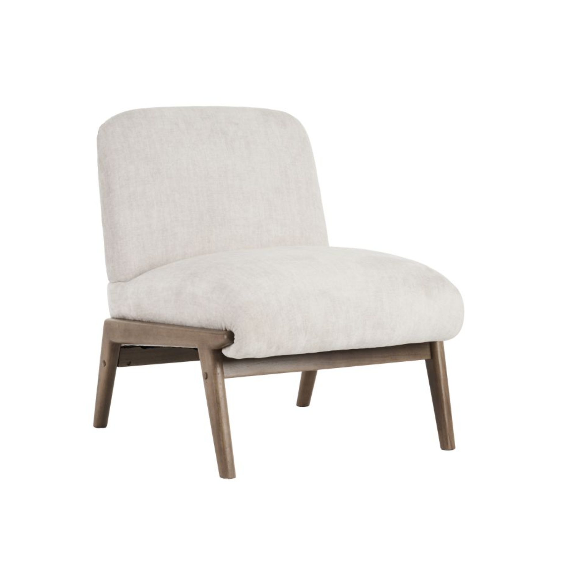 Lisson Accent Chair in Beige and Walnut