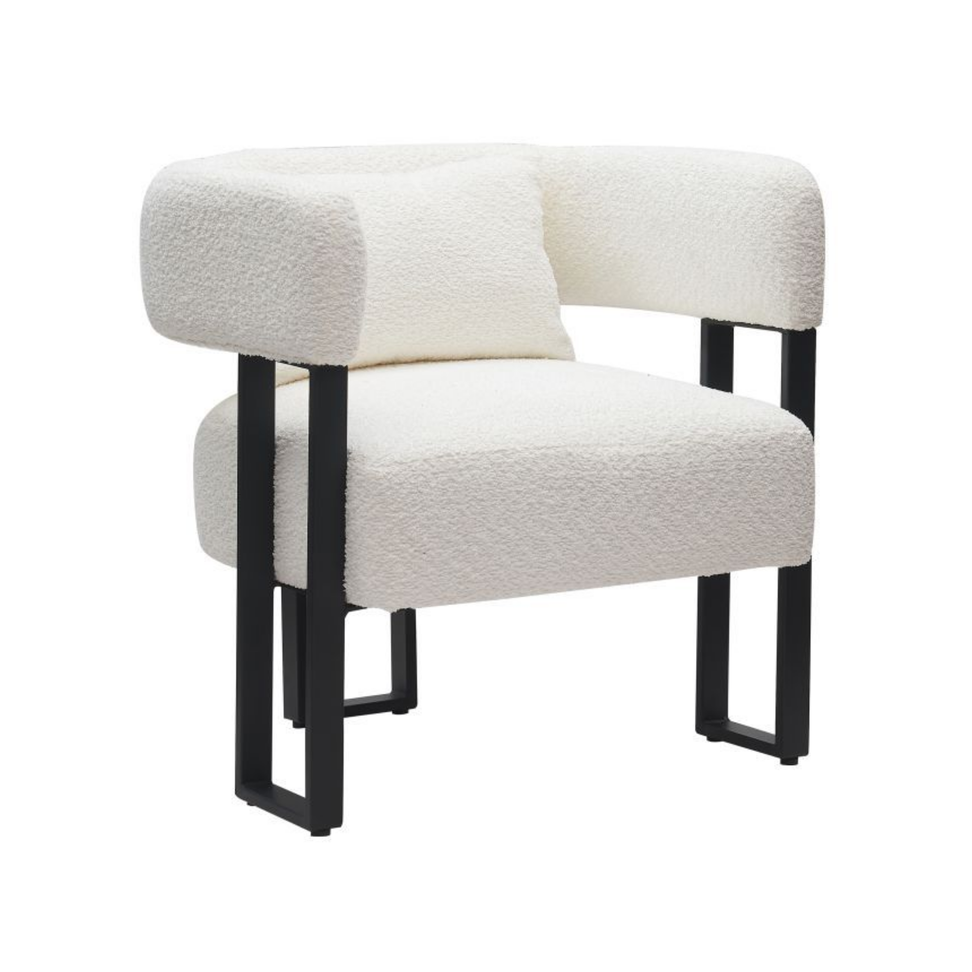 Scarlet Accent Chair in Ivory Boucle and Black